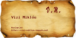 Vizi Miklós névjegykártya